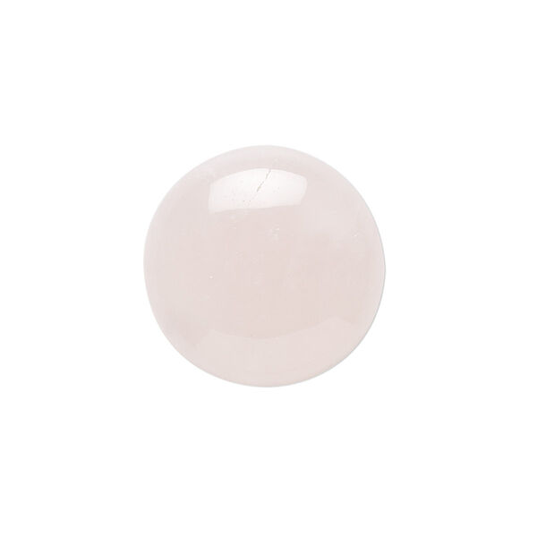 Cabochon, rose quartz (natural), 20mm calibrated round, B- grade, Mohs hardness 7. Sold per pkg of 2. image number 0