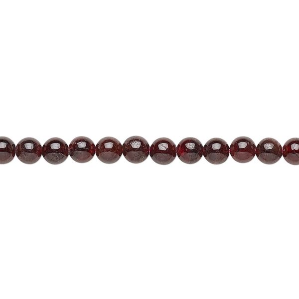 Garnet 1pkg1, round bead 15 inch 3-4mm image number 0