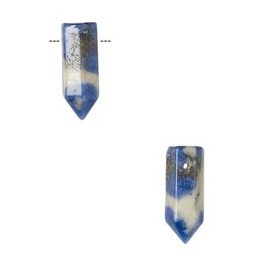 Sodalite 1pkg2, hand-cut top-drilled point bead natural 16x5mm-19x6mm