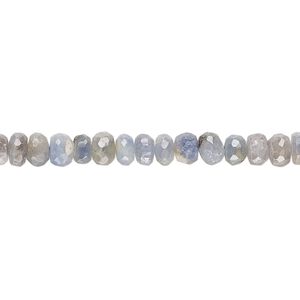 Blue sapphire 1pkg1, hand-cut faceted rondelle bead 14 inch 4x2mm-6x4mm