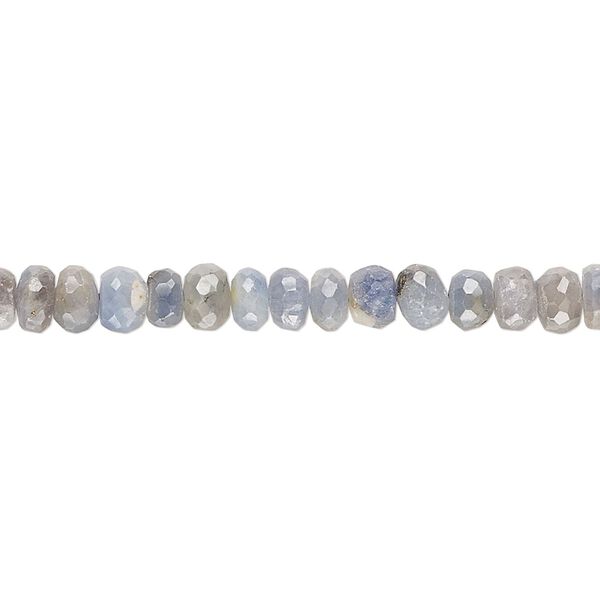 Blue sapphire 1pkg1, hand-cut faceted rondelle bead 14 inch 4x2mm-6x4mm image number 0