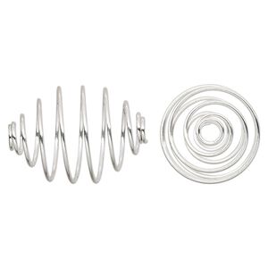 Bead cage, silver-plated steel, 23x17mm tapered oval. Sold per pkg of 100.