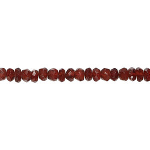 Garnet 1pkg1, hand-cut faceted rondelle bead natural, 13 inch 4x2mm-5x4mm