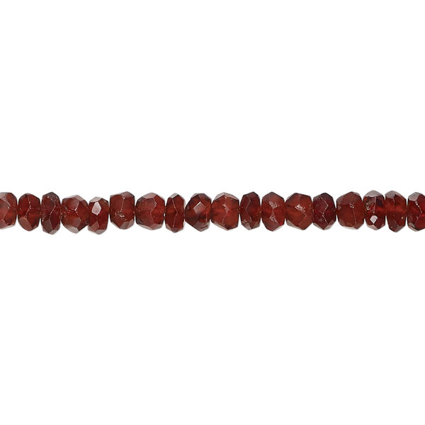 Garnet 1pkg1, hand-cut faceted rondelle bead natural, 13 inch 4x2mm-5x4mm image number 0