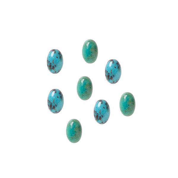 Turquoise 1pkg8, calibrated oval cab 6x4mm image number 0