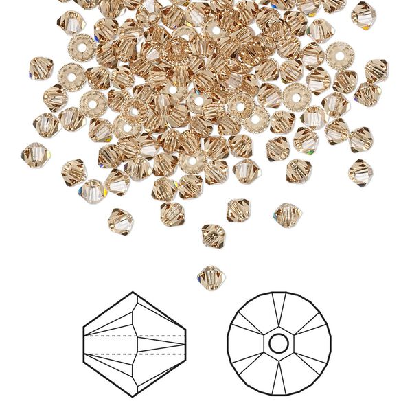Bead 1440pk light Colorado topaz, Swarovski® 3mm XILION bicone 5328 image number 0