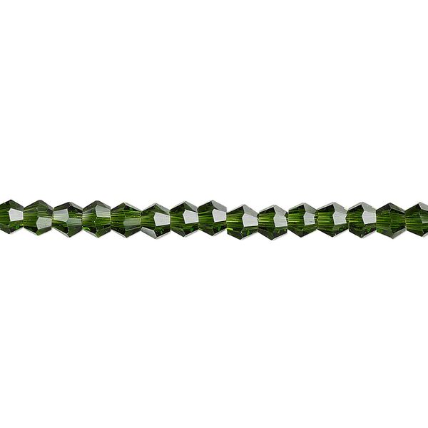 Bead 1pk transparent emerald green, Celestial Crystal® 4mm bicone 15.5-16 inch image number 0