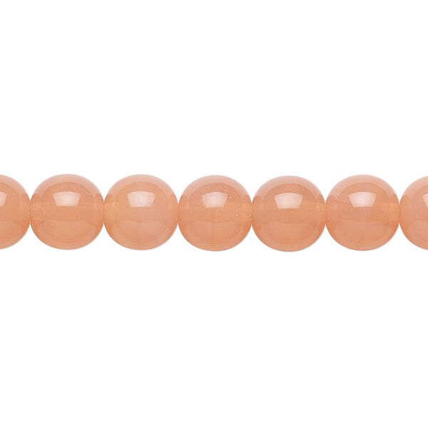 Bead, Preciosa, Czech glass druk, translucent pink opal, 8mm round. Sold per 15-1/2" to 16" strand. image number 0