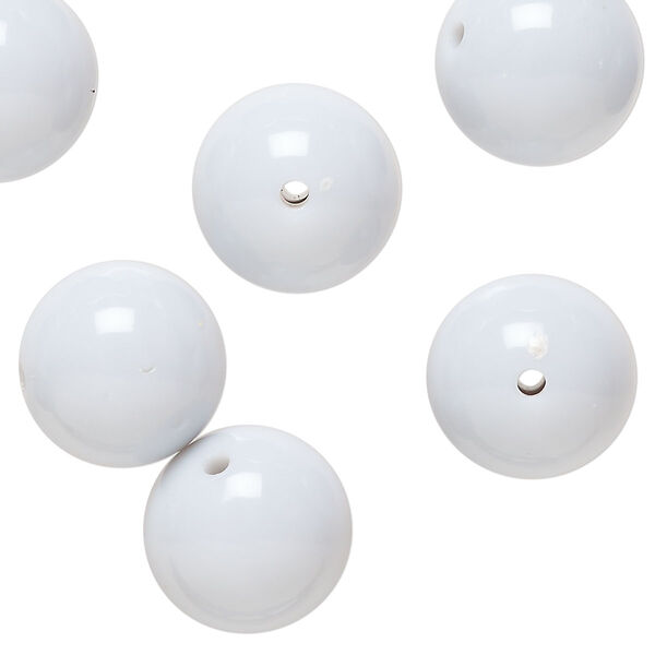 Bead, acrylic, light grey, 14mm round. Sold per 2-ounce pkg, approximately 35 beads. image number 0