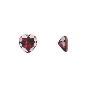 Rhodolite garnet 1pkg1, hand-cut faceted heart gem natural 8mm
