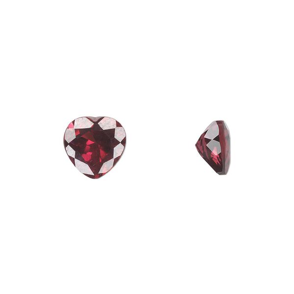 Rhodolite garnet 1pkg1, hand-cut faceted heart gem natural 8mm image number 0