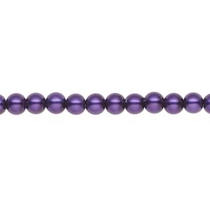 Pearl 2pk purple, Celestial Crystal® 4mm round 15.5-16 inch
