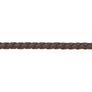 Bolo cord, leatherette, matte brown, 3mm braided round. Sold per 5-yard section.