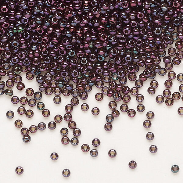 Seed bead, Preciosa Ornela Czech glass, pkg/500g, #11 rocaille, opaque bronze blue iris dark topaz, (19135). image number 0