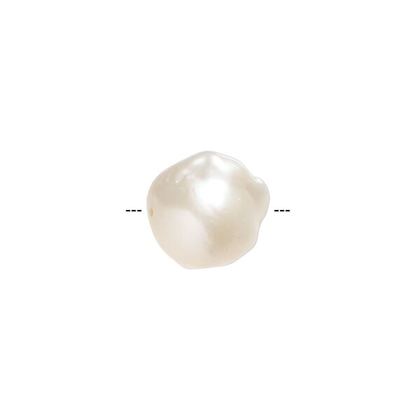 Pearl 1pkg1 freshwater, baroque, white 13x12mm-14x13mm cultured image number 1
