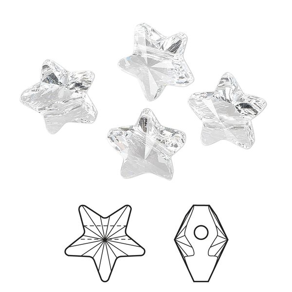 Bead 4pk crystal, Crystal Passions® 12mm star 5714 image number 0
