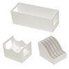 Organizer, Tool & Spool Bin™, Bead Storage Solutions™, plastic, clear and opaque off-white, 13-3/4 x 10-1/2 x 5 inches with removable caddies. Sold per 5-piece set. image number 2
