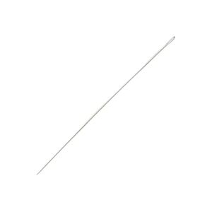 Needle, John James, nickel-plated steel, #10 with 0.56mm eye width, 2-3/16 inches. Sold per pkg of 25.