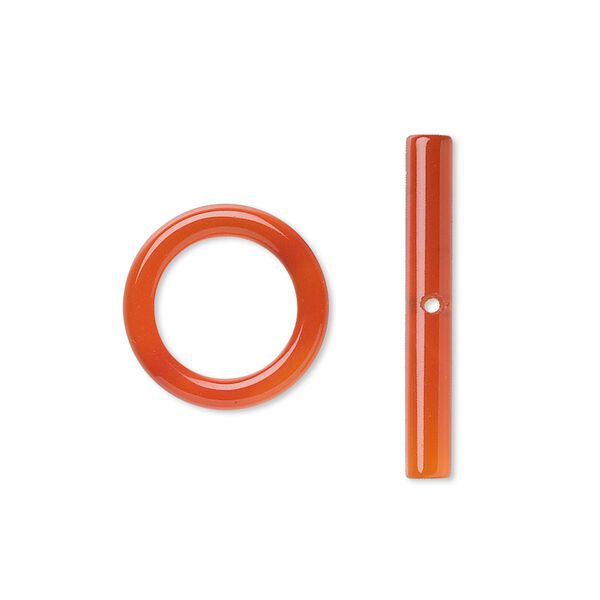 Red agate 1pkg1, clasp toggle 15mm image number 0