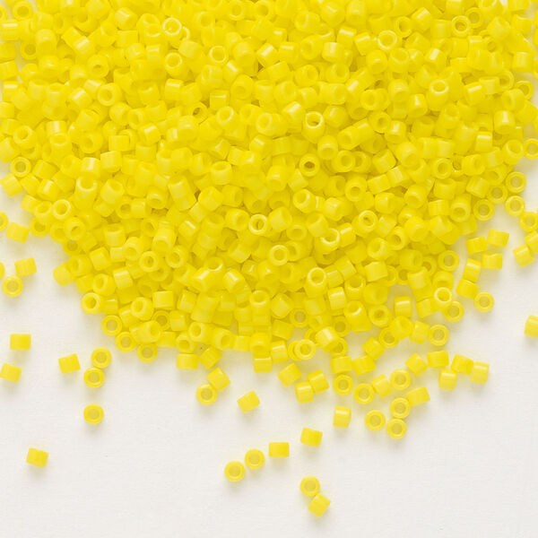 Seed bead, Delica®, glass, pkg/50g, #11 round, opaque yellow (DB-0721). image number 0