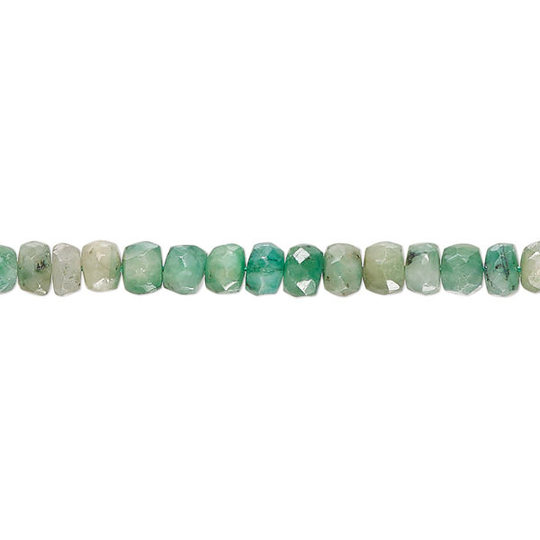 Emerald / beryl 1pkg1, hand-cut faceted rondelle bead D grade, 14 inch 4x2mm-5x4mm image number 0