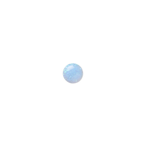 Cabochon, "opal" (silica and epoxy) (man-made), turquoise blue, 6mm calibrated round. Sold individually. image number 0