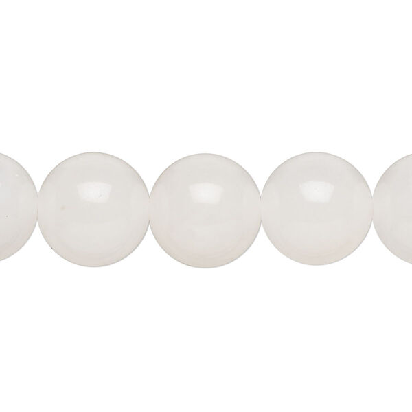 Bead mix, quartz (dyed), pkg/15 inches, white, 11-13mm machine-cut round, C grade. image number 0