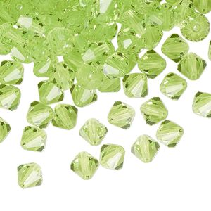 Bead 144pk limecicle, Preciosa Czech crystal 6mm bicone