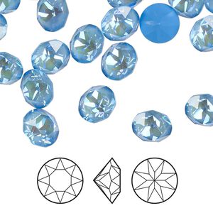 Chaton 6pk crystal ocean DeLite, Crystal Passions® 8.16-8.41mm round SS39 1088