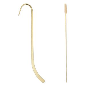 Bookmark, gold-plated steel, 5 inches long with 1.5mm hole. Sold per pkg of 12.