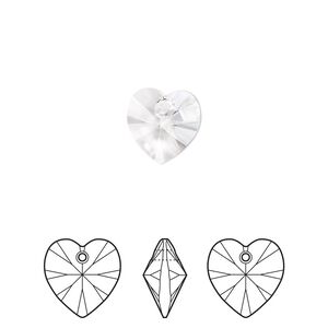 Drop 288pk crystal, Swarovski® 10mm pendant heart 6228