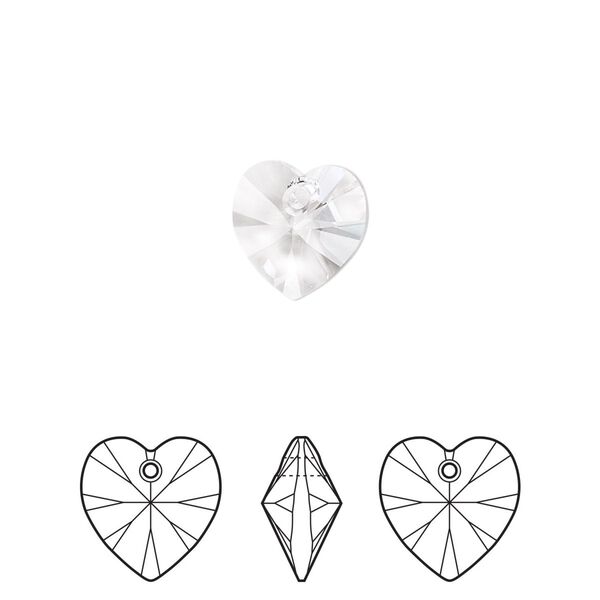 Drop 288pk crystal, Swarovski® 10mm pendant heart 6228 image number 0