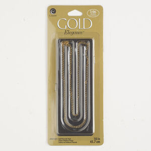Chain 1pkg1 cable, 2mm, gold-finished copper 18 inch