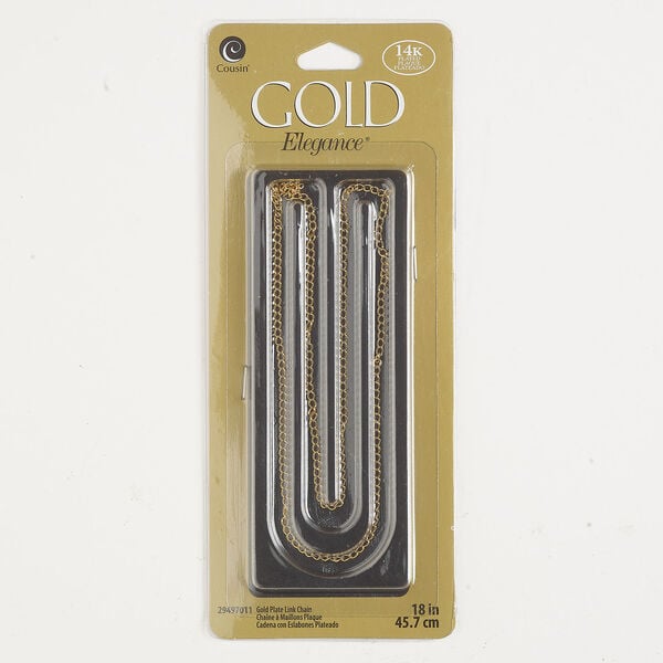 Chain 1pkg1 cable, 2mm, gold-finished copper 18 inch image number 0