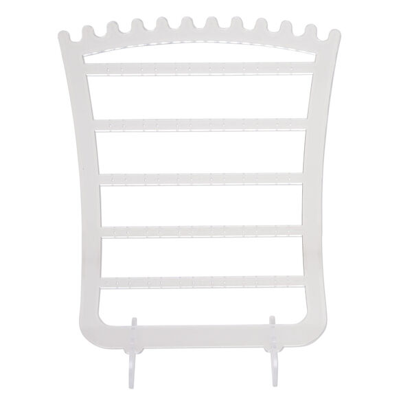 Display, earring and chain, acrylic, frosted clear, 11-3/4 x 8 x 3-1/2 inches. Sold per pkg of 3. image number 0