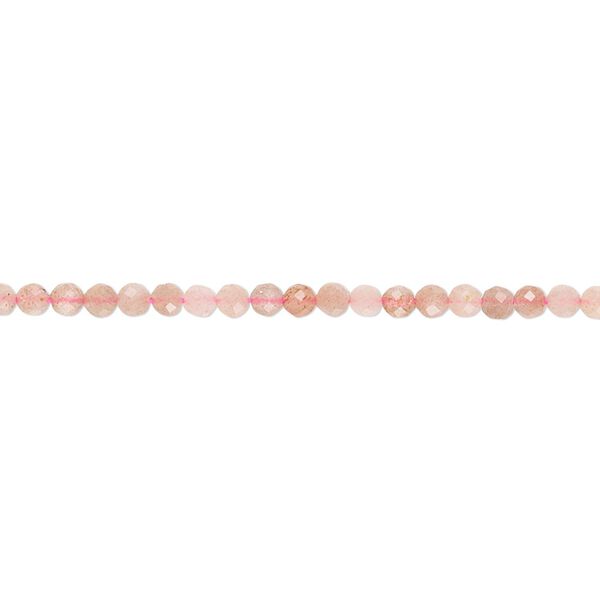 Peach moonstone 1pkg1, faceted semi-round bead natural 15 inch 2-2.5mm image number 0