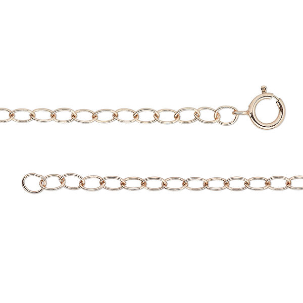 Chain, 14Kt rose gold-filled, 2.7mm cable, 18 inches with springring clasp. Sold individually. image number 0