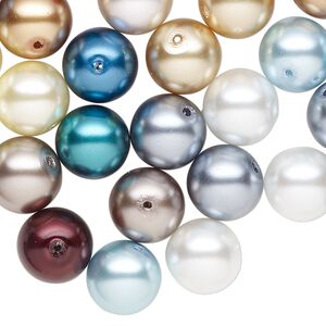 Pearl mix 84pk mixed colors, Celestial Crystal® 10mm round