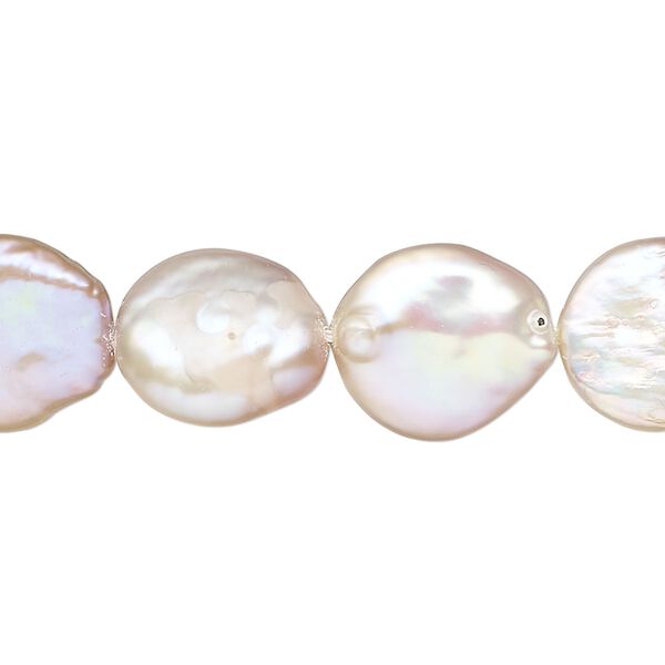 Freshwater pearl 1pkg1, flat round natural C grade, 8 inch mauve 12mm cultured image number 0