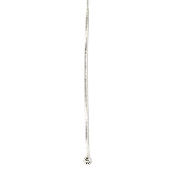 Head pin, sterling silver, 3 inches with 2mm ball, 21 gauge. Sold per pkg of 100. image number 0
