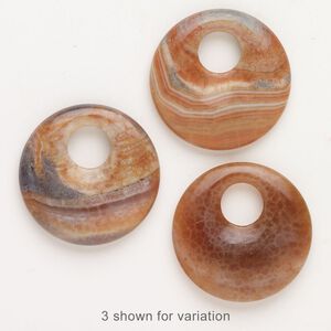 Fire crackle agate 1pkg1, donut focal 40mm
