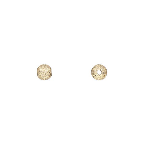 Bead, 14Kt gold-filled, 5mm stardust round. Sold per pkg of 4. image number 0
