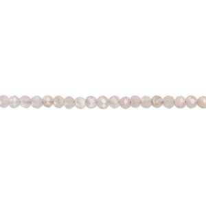 Grey moonstone 1pkg1, faceted round bead natural 13 inch 2mm