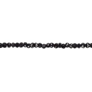Black onyx 1pkg1, hand-cut faceted rondelle bead 13 inch 2x1mm-3x2mm