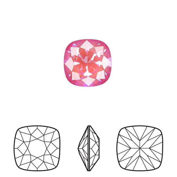 Fancy stone 72pk crystal lotus pink DeLite, Swarovski® 12mm cushion 4470 image number 0