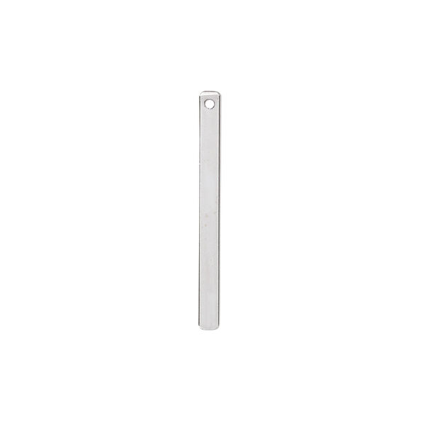 Drop, sterling silver, 25x2mm smooth bar. Sold per pkg of 6. image number 0