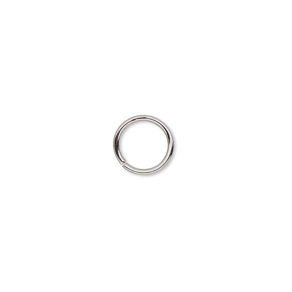 Jump ring, gunmetal-plated brass, 9mm round, 7mm inside diameter, 18 gauge. Sold per pkg of 1,000. image number 0