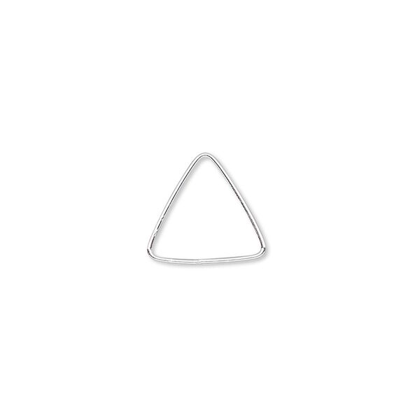 Jump ring, sterling silver-filled, 12.5mm soldered triangle, 11mm inside diameter, 22 gauge. Sold per pkg of 20. image number 0