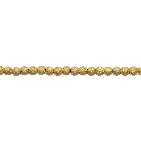 Bead, glass, translucent matte gold AB, 2.5mm round. Sold per 15-1/2 to 16-inch strand. image number 0