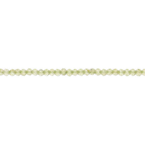 Peridot 1pkg1, hand-cut faceted rondelle bead natural B+ grade, 12 inch 2mm image number 0
